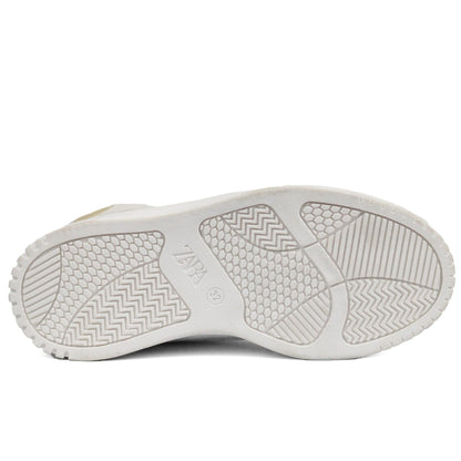 ZARA Vintage Sporty Hitop Off White Shoes — view 5