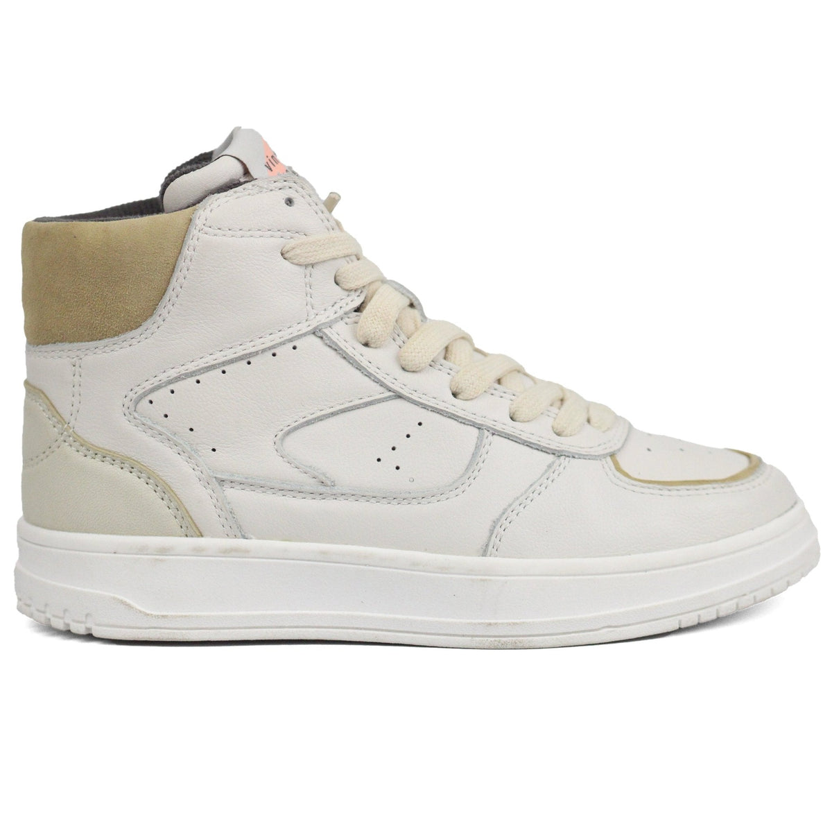 ZARA Vintage Sporty Hitop Off White Shoes — view 1