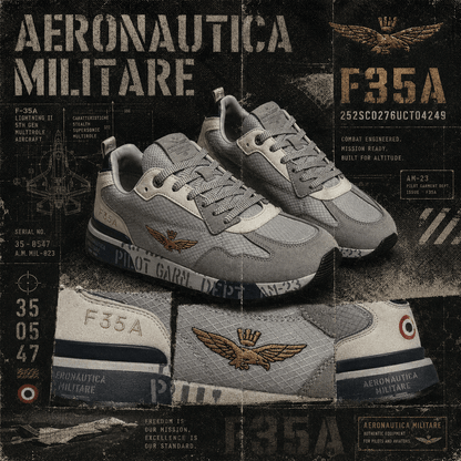 AERONAUTICA Militare F35A Men's sneakers GREY — view 6