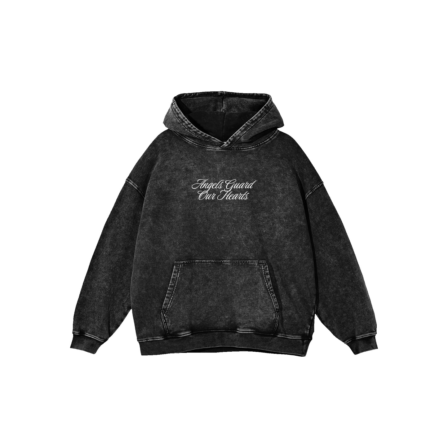 "Angels Guard Our Hearts" Washed Oversized Hoodie