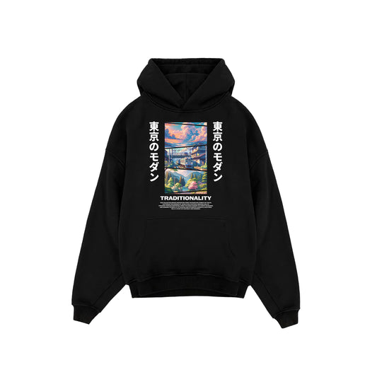 "Japan View Traditionally" Oversized Hoodie