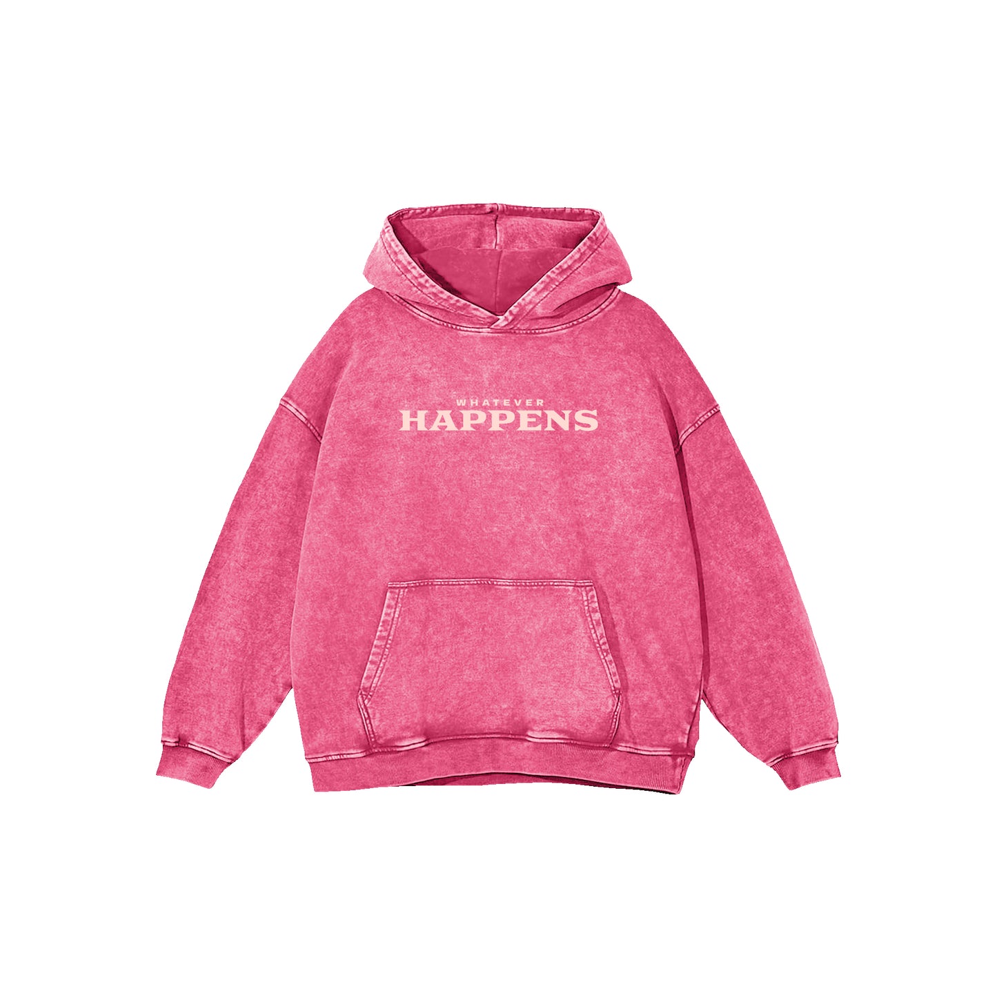 "Whatever Happens" Washed Oversized Hoodie