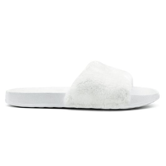 SKECHERS Womens' Furry Slippers Open Toe Indoor Outdoor House Casual Flat Slides — view 1
